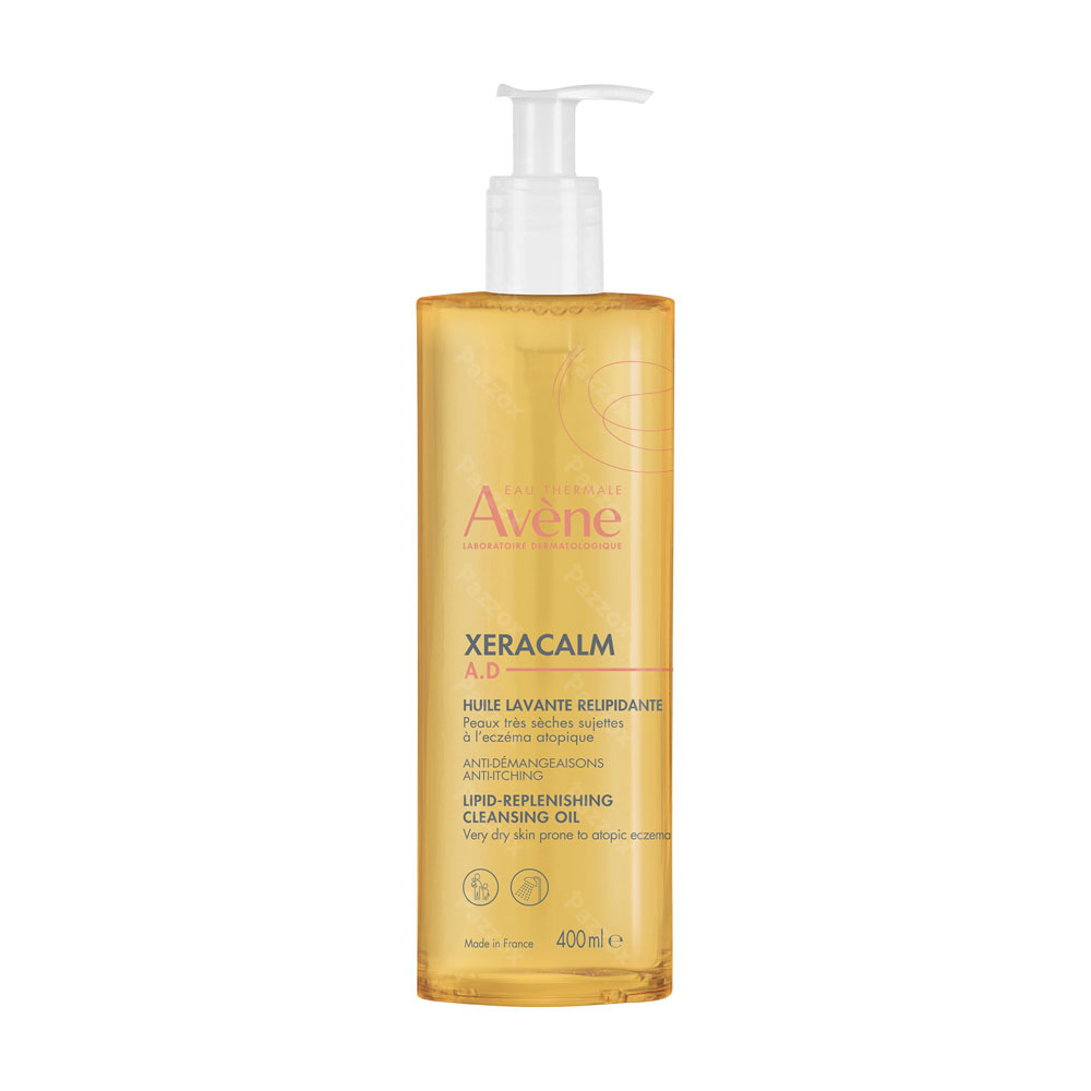 Avène XeraCalm A.D Huile lavante relipidante, Peau très sèche sujette à l'eczéma atopique et aux démangeaisons 400ml