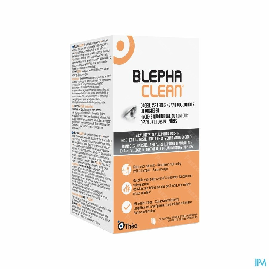 Blephaclean Compresse Sterile Impregnee Yeux 30