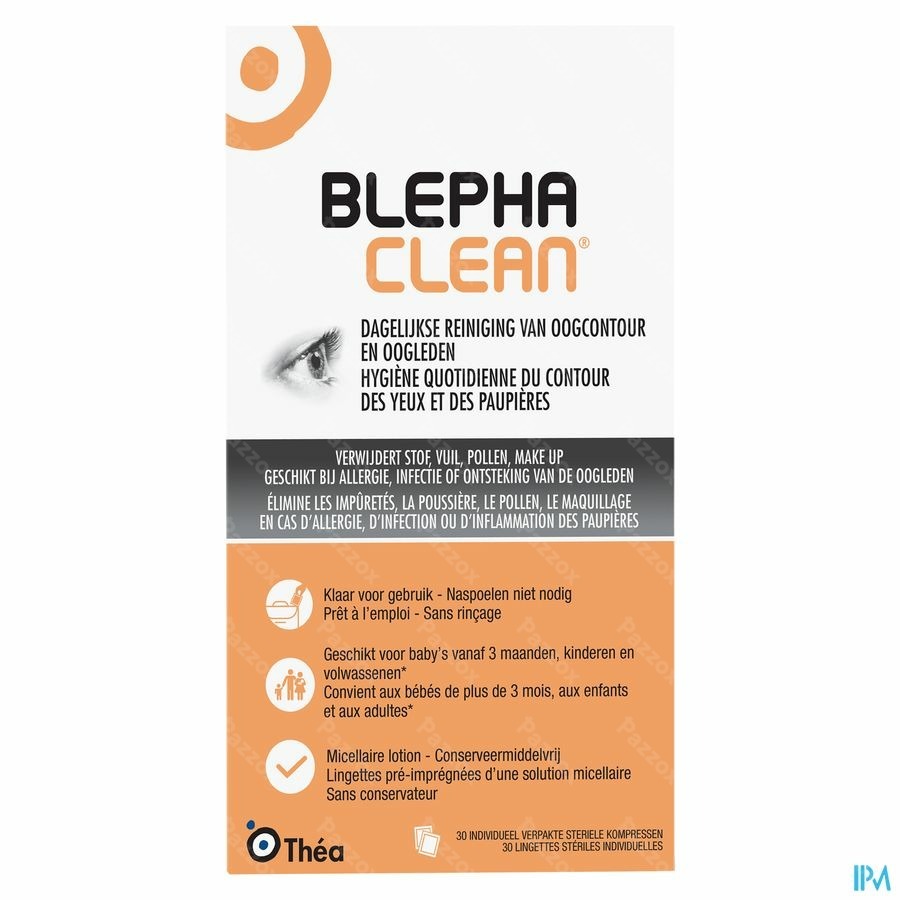 Blephaclean Compresse Sterile Impregnee Yeux 30