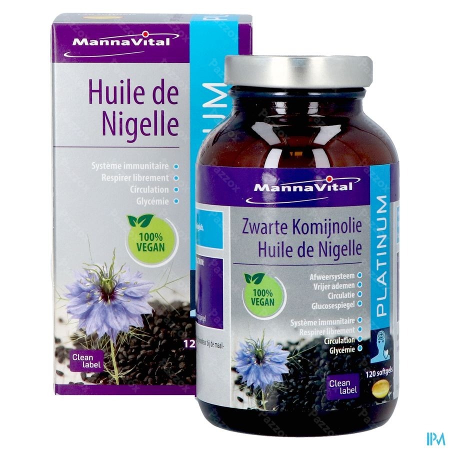 Mannavital Huile Nigelle Softgels 120