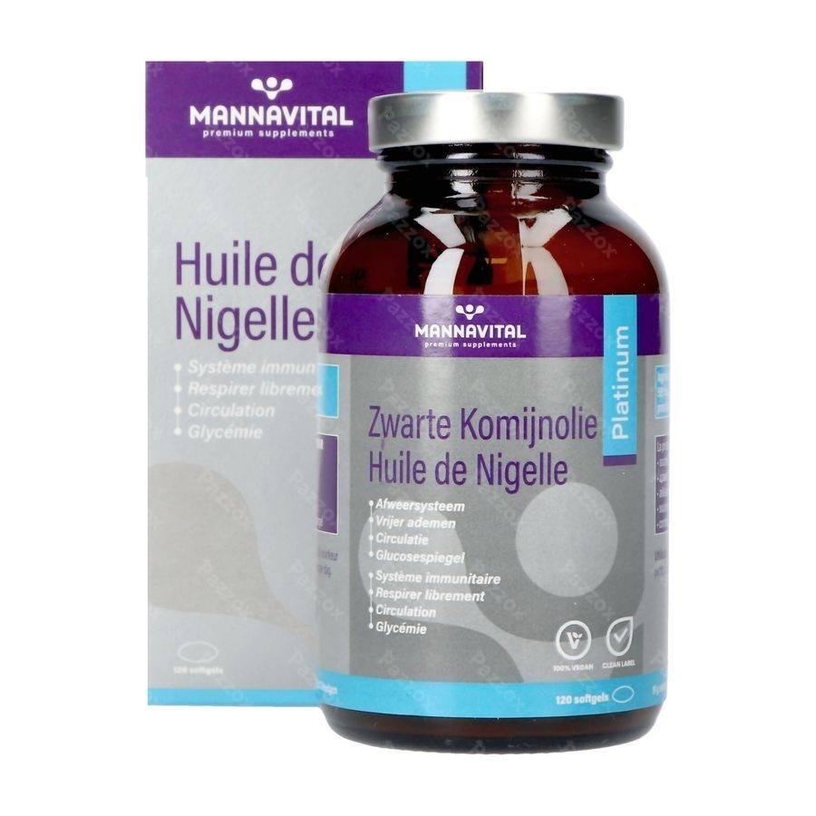 Mannavital Huile Nigelle Softgels 120