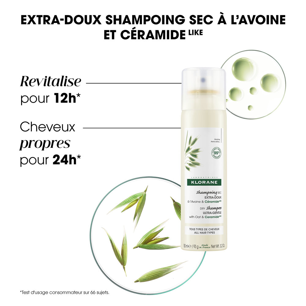 Klorane Capillaire Shampooing Sec Lait Avoine et Ceramide 50ml