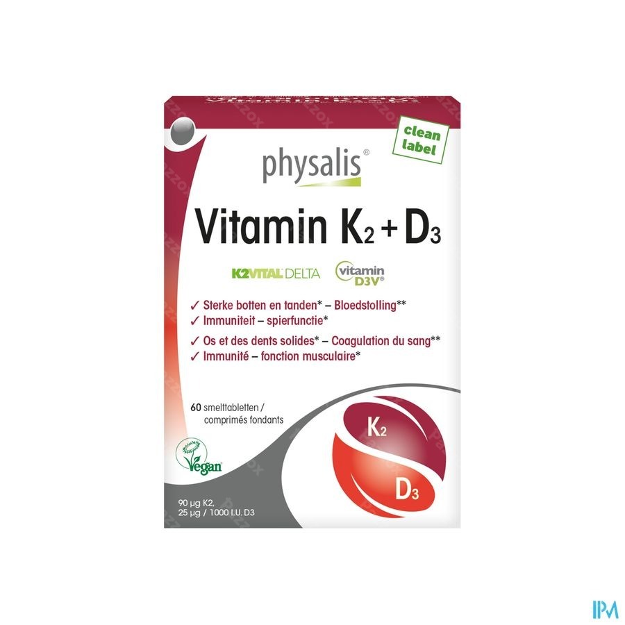 Physalis Vitamine K2 + D3 60 Comprimés