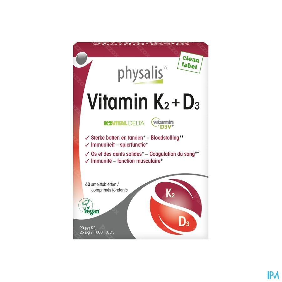 Physalis Vitamine K2 + D3 60 Comprimés