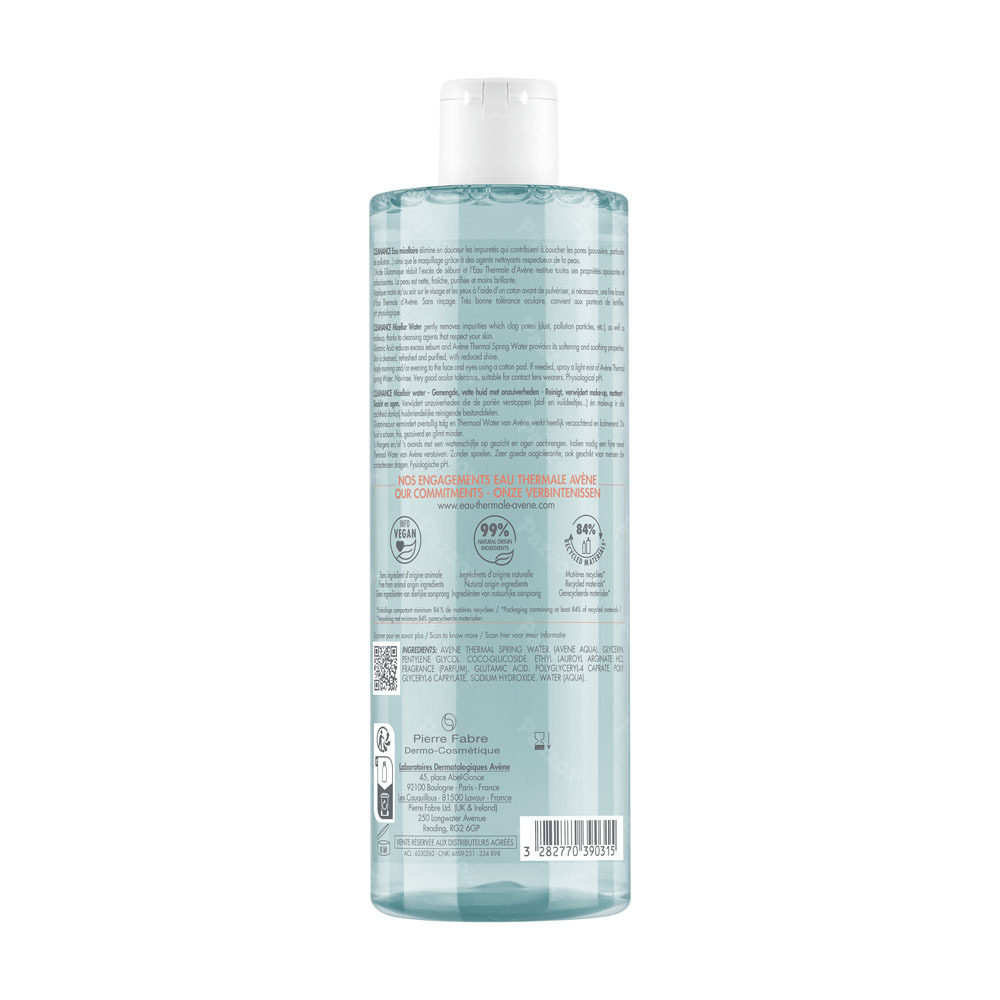 Avène Cleanance Eau Micellaire, Peau Grasse, Imperfections 400ml