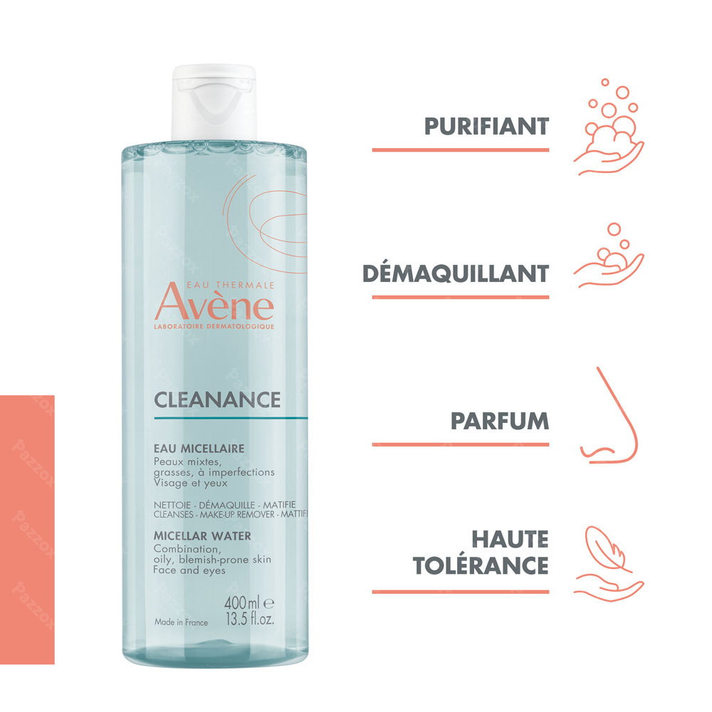 Avène Cleanance Eau Micellaire, Peau Grasse, Imperfections 400ml