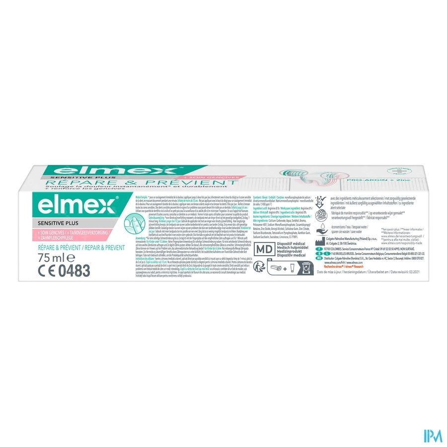 Elmex Dentrifrice Senitive Plus Repair&Protect 75ml