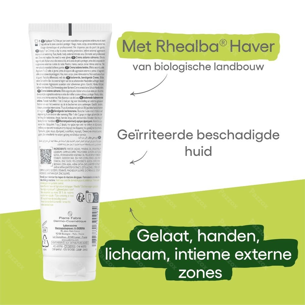 A-Derma Dermalibour + Barrier Isolerende Crème 100ml