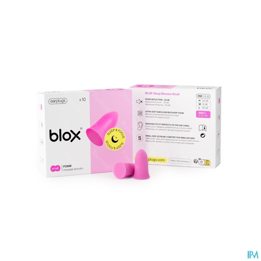 Blox Sleep Mousse Small Rose 5 Paires Boules Quies - Pazzox