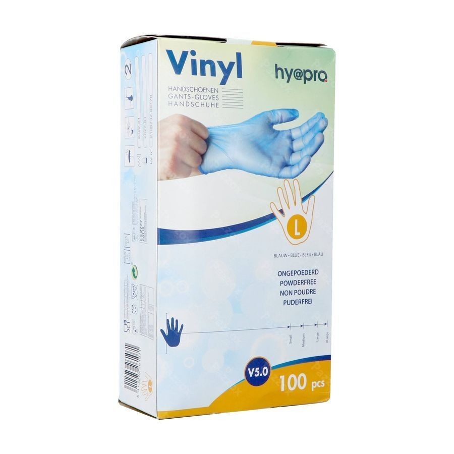 Pharmex Handschoenen Blauw Vinyl l Poedervrij 100
