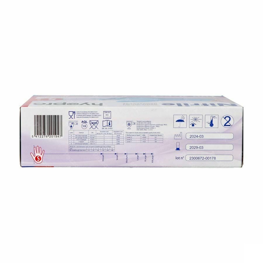 Pharmex Gants Nitril Bleu S/poudre S 100