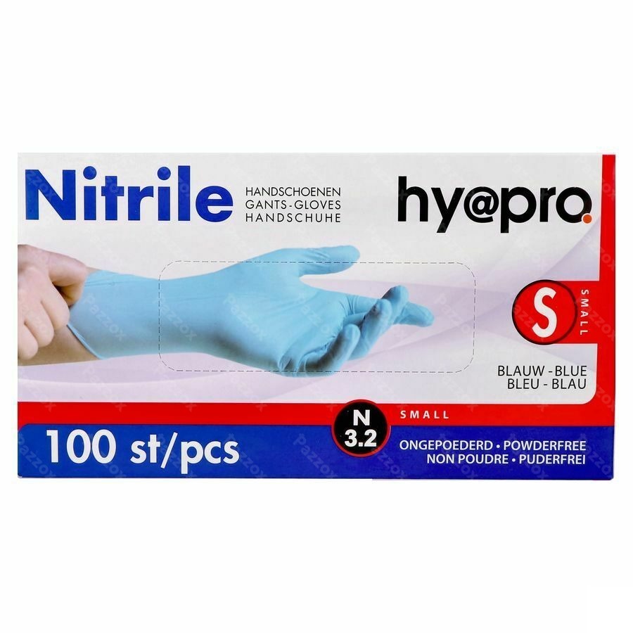 Pharmex Gants Nitril Bleu S/poudre S 100