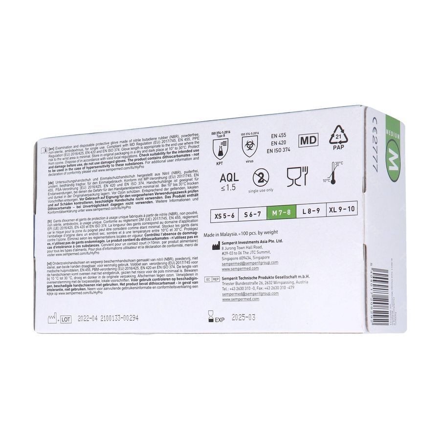 Pharmex Gants Nitril Bleu S/poudre M 100