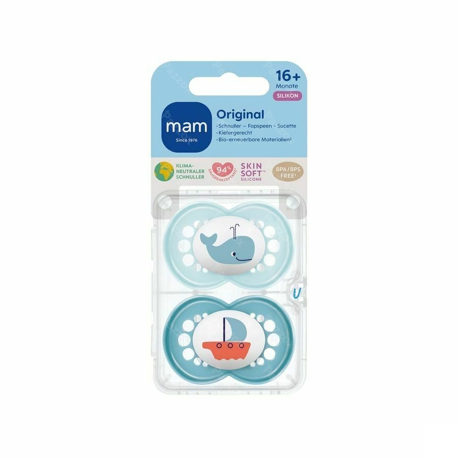 Mam Sucette Original Pure Silicone 16m+ Garcon
