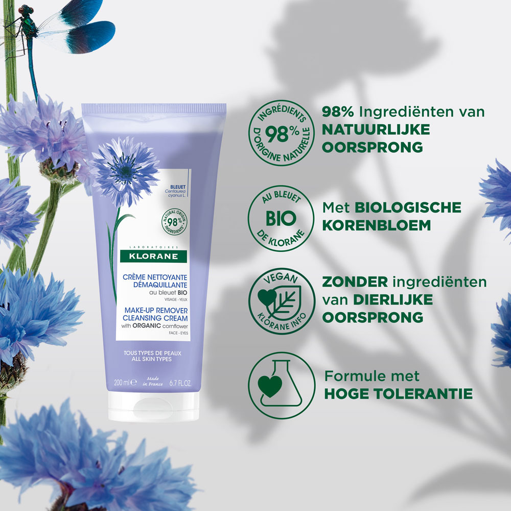 Klorane Gezicht Make-up Remover Korenbloembio 200ml