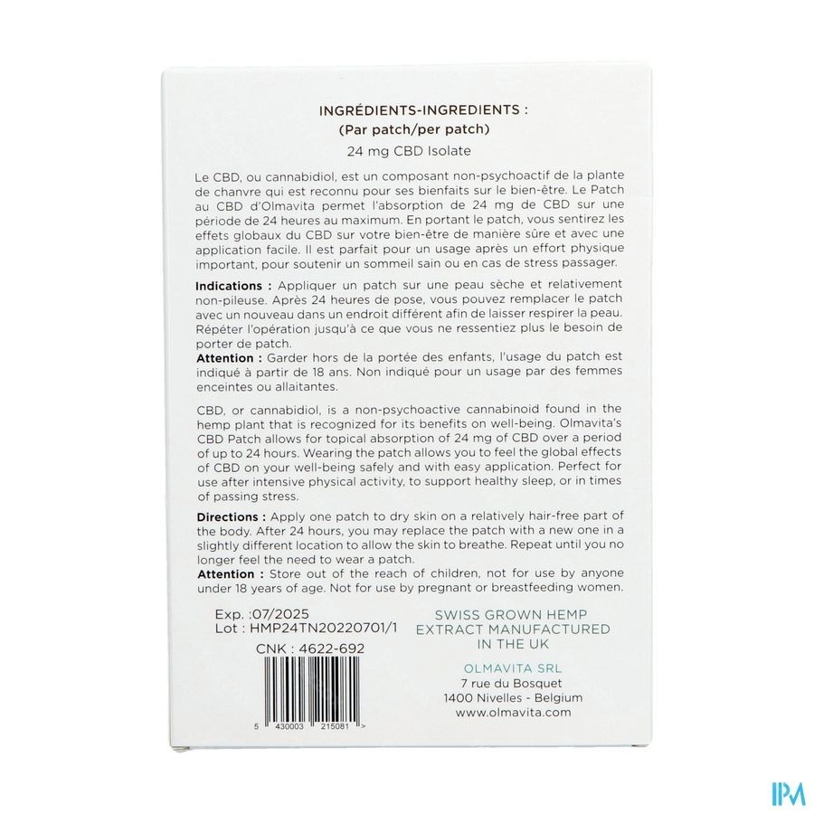Olmavita Patch Cbd 24mg 12