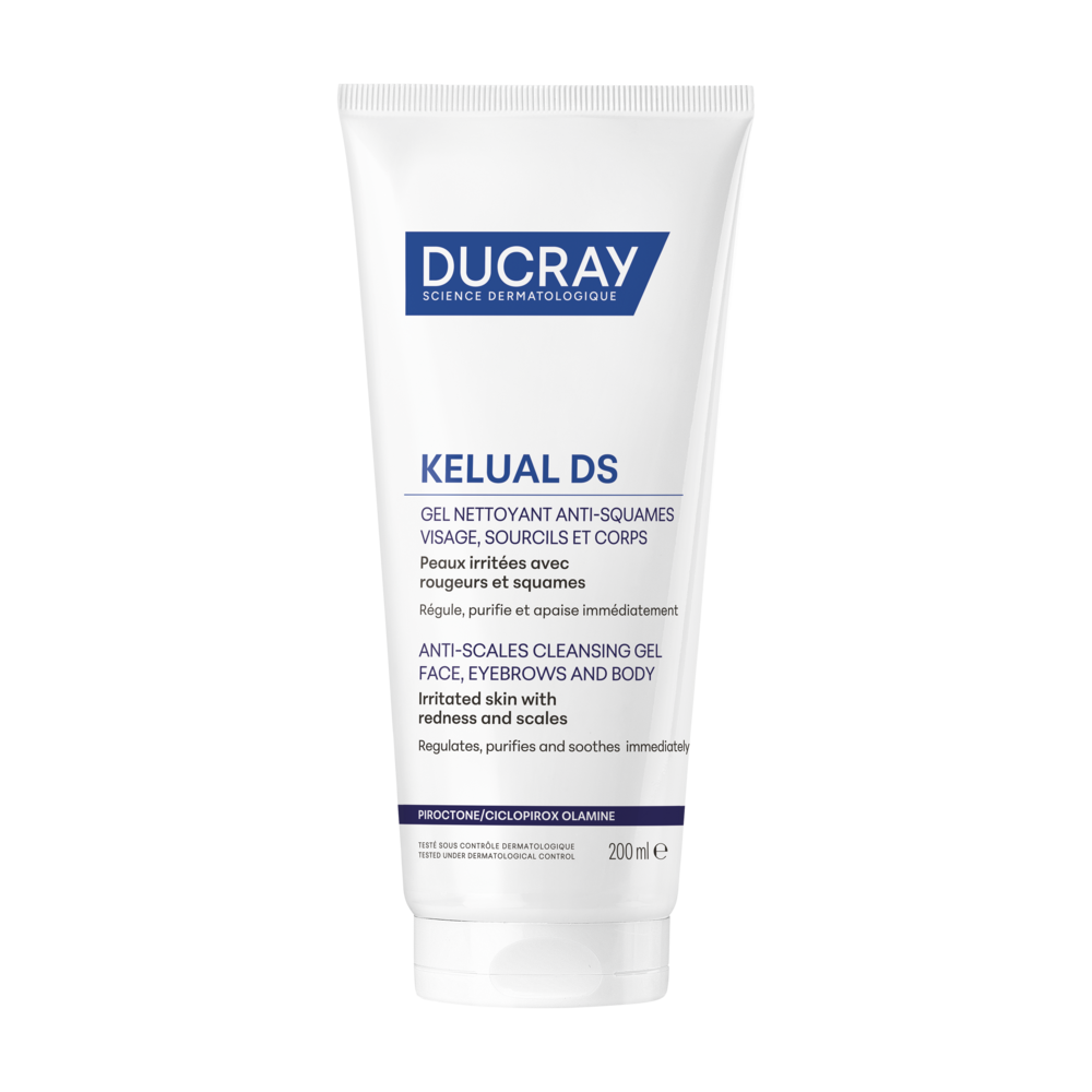 Ducray Kelual DS Gel Nettoyant anti-squames, Peau irritée avec rougeurs et squames 200ml