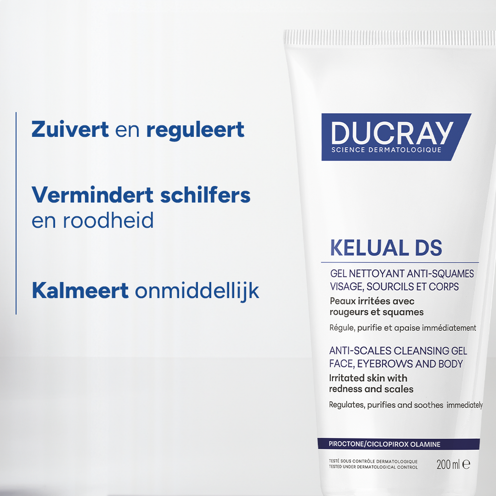 Ducray Kelual DS Reinigingsgel tegen schilfers, Geirriteerde huid met roodheid en schilfers 200ml