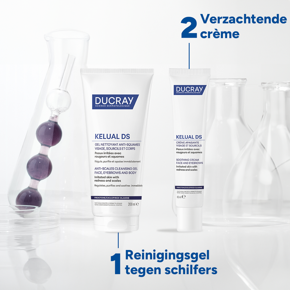 Ducray Kelual DS Reinigingsgel tegen schilfers, Geirriteerde huid met roodheid en schilfers 200ml