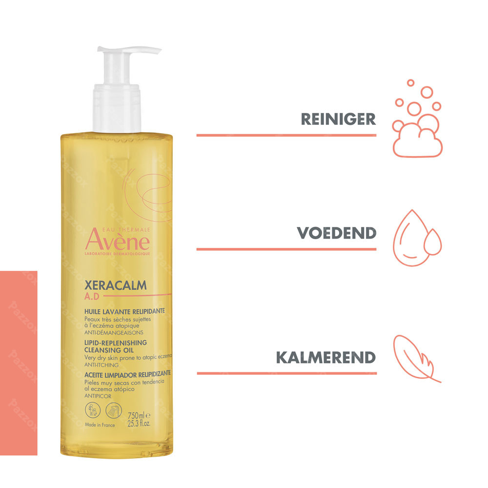 Avène XeraCalm A.D Relipiderende reinigende Olie, Zeer droge huid met neiging tot atopisch eczeem en jeuk 750ml