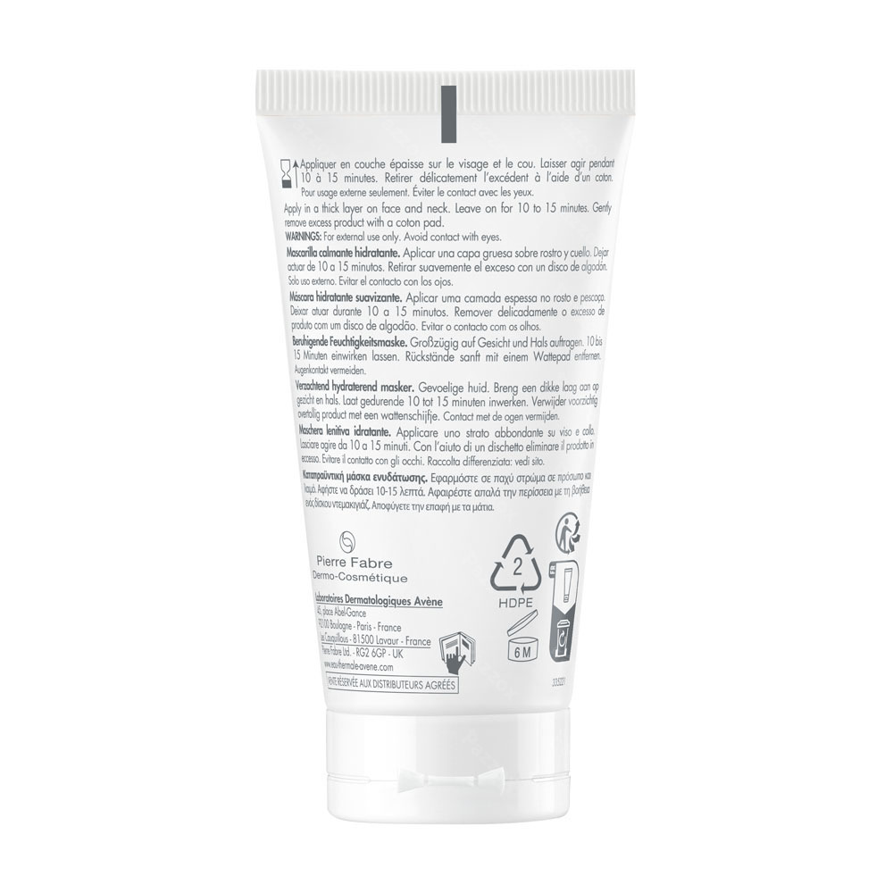 Avène Verzachtend Hydraterend Masker 50ml