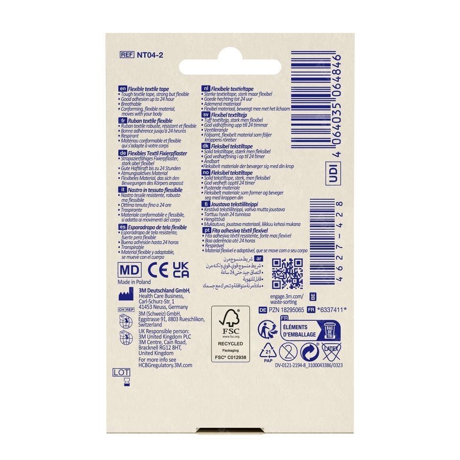 Nexcare 3m Textile Flexibele Tape 4,2mx25mm Nt04-2