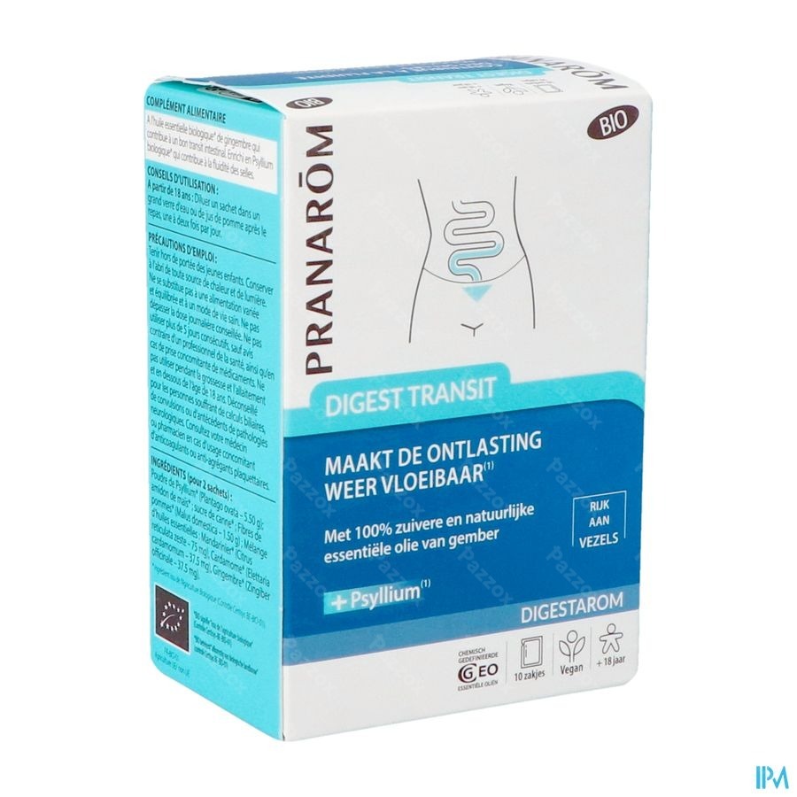 Pranarom Digestarom Digest Transit Zakje 10x6g