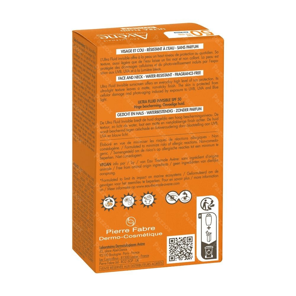 Avène Onzichtbare Zonnefluide SPF50+ 50ml