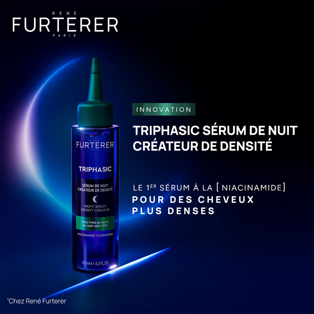 René Furterer Triphasic Sérum de nuit créateur de densité, Anti-chute, tous type de cheveux 100ml