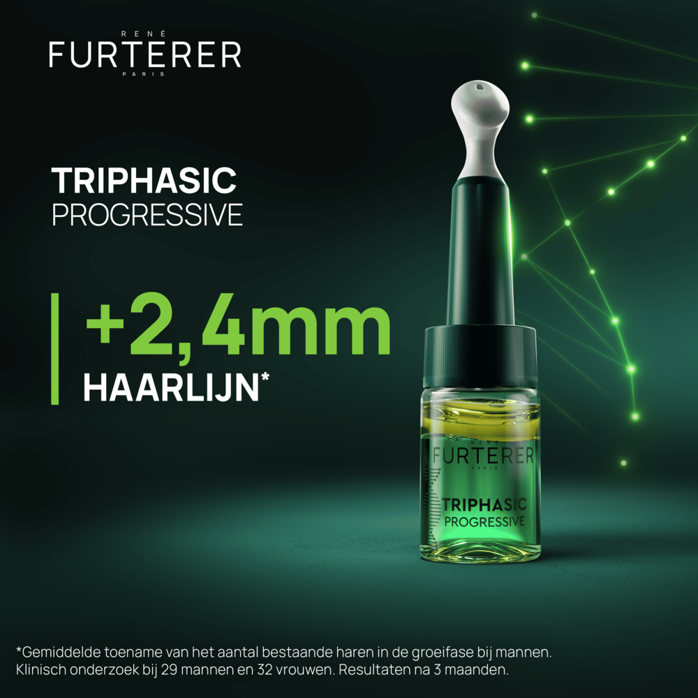 René Furterer Triphasic Progressive, behandeling tegen haaruitval voor Levensduur & Densiteit Erfelijke & hormonale haaruitval 8fl.