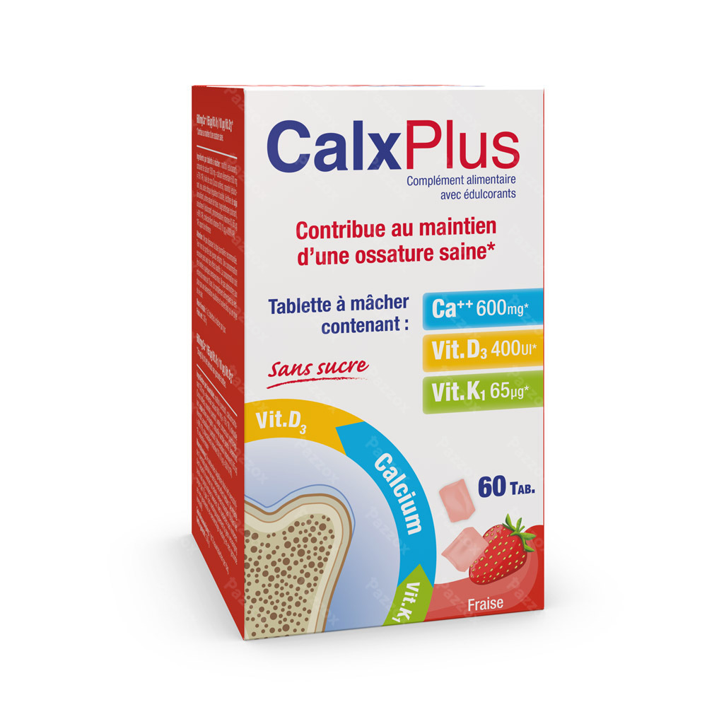 CalxPlus Fraise Comprimés Macher 60