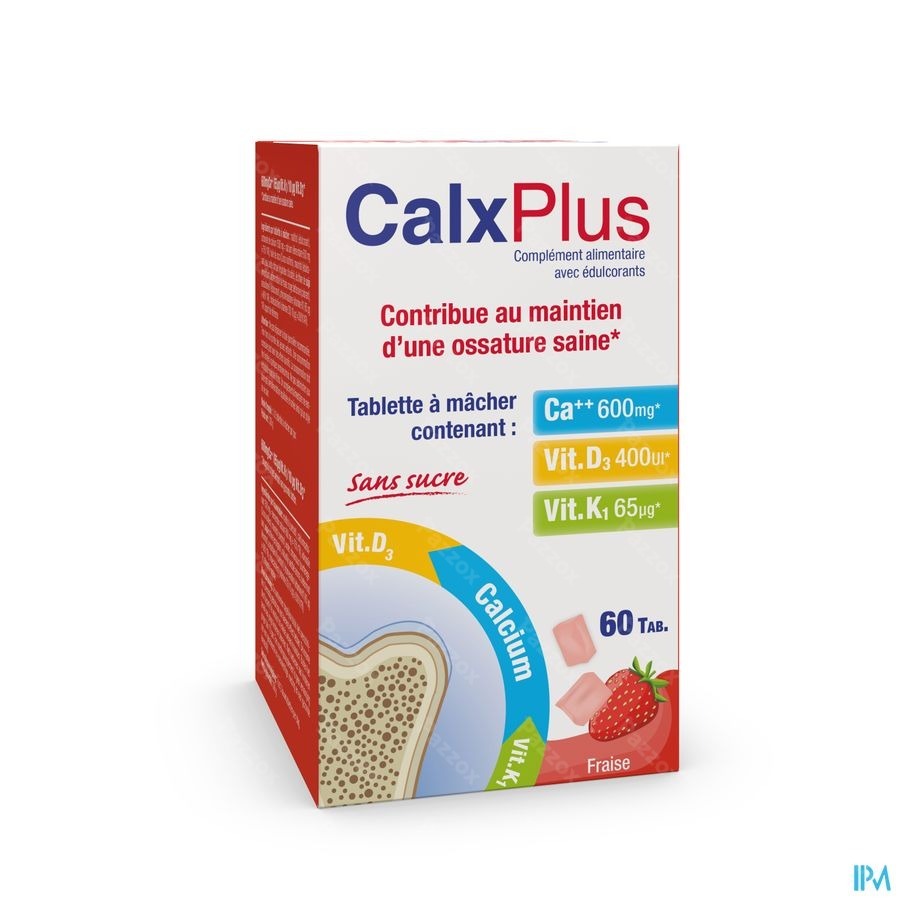 CalxPlus Fraise Comprimés Macher 60