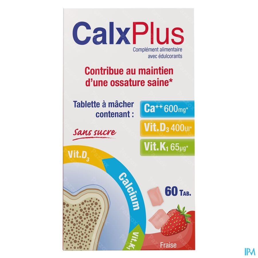 CalxPlus Fraise Comprimés Macher 60