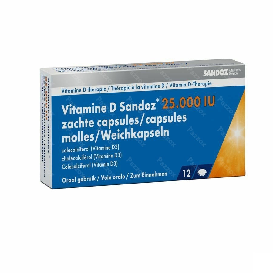 Sandoz Vitamine D 25000iu 12 Caps Molle