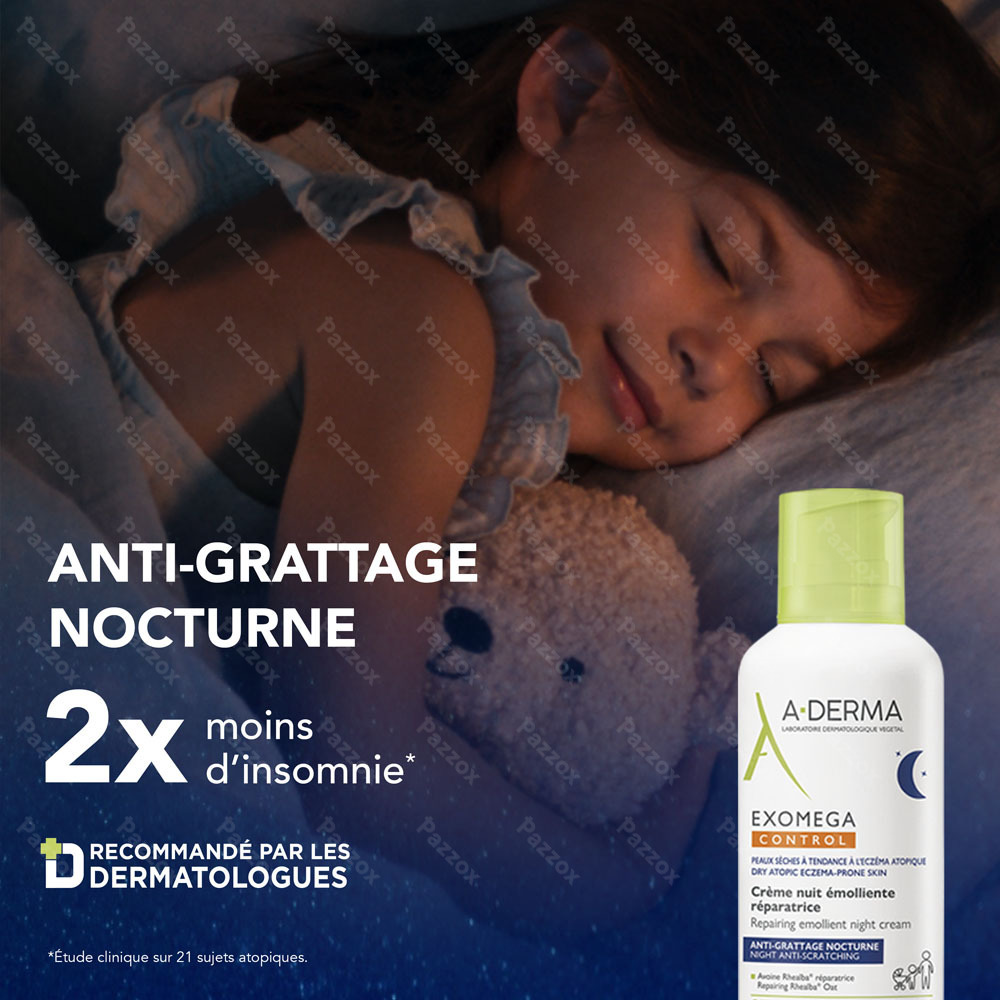 A-Derma ExoMega Control Crème Nuit Emollient Reparatrice 200ml