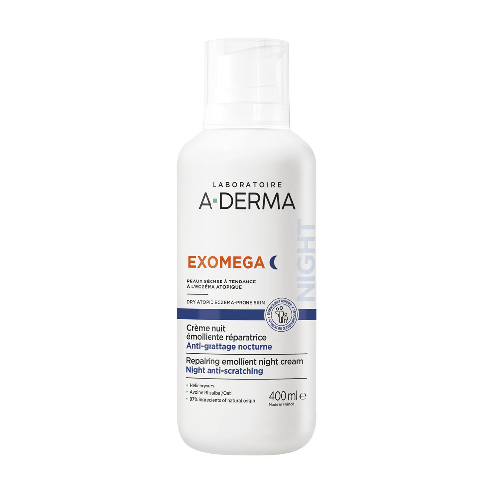A-Derma ExoMega Control Crème Nuit Emollient Reparatrice 200ml