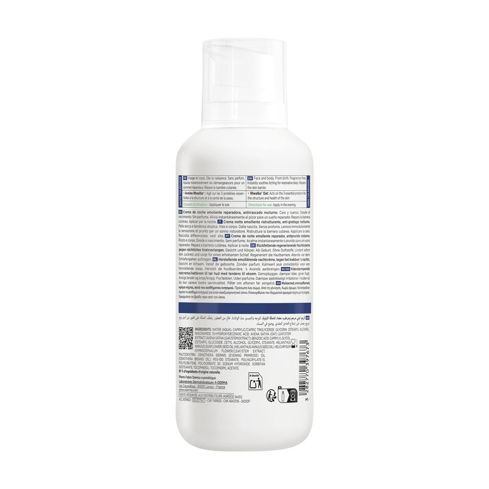 A-Derma ExoMega Control Herstellende Emolliërende Nachtcrème Anti-Jeuk 400ml