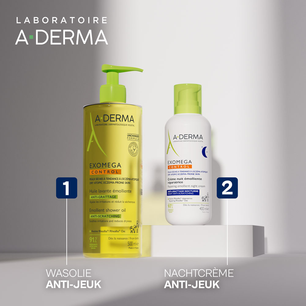 A-Derma ExoMega Control Herstellende Emolliërende Nachtcrème Anti-Jeuk 400ml