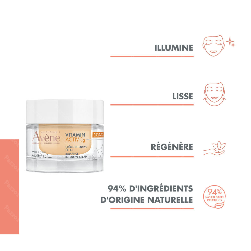 Avène Vitamine Activ Cg Crème intensive éclat anti-âge, Vitamine C optimisée  50ml