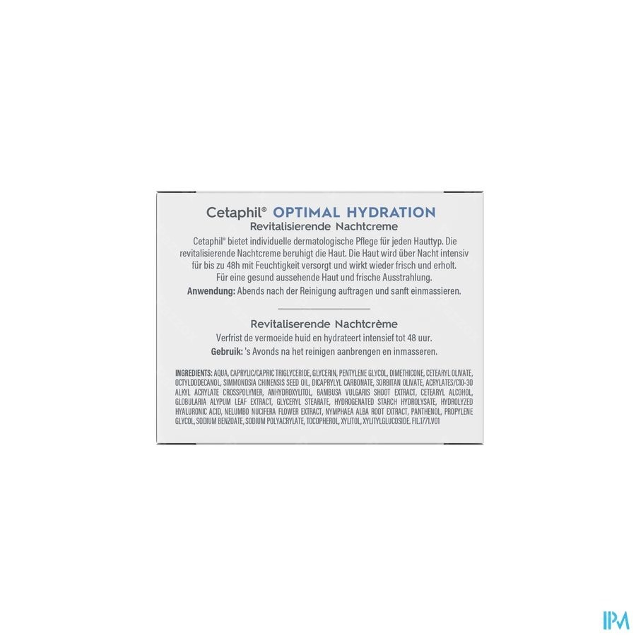 Cetaphil Optimal Hydration Cr Nuit Revitalisant48g