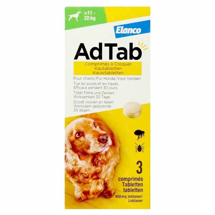 Adtab 450mg Chien >11kg-22kg Comp A Croquer 3