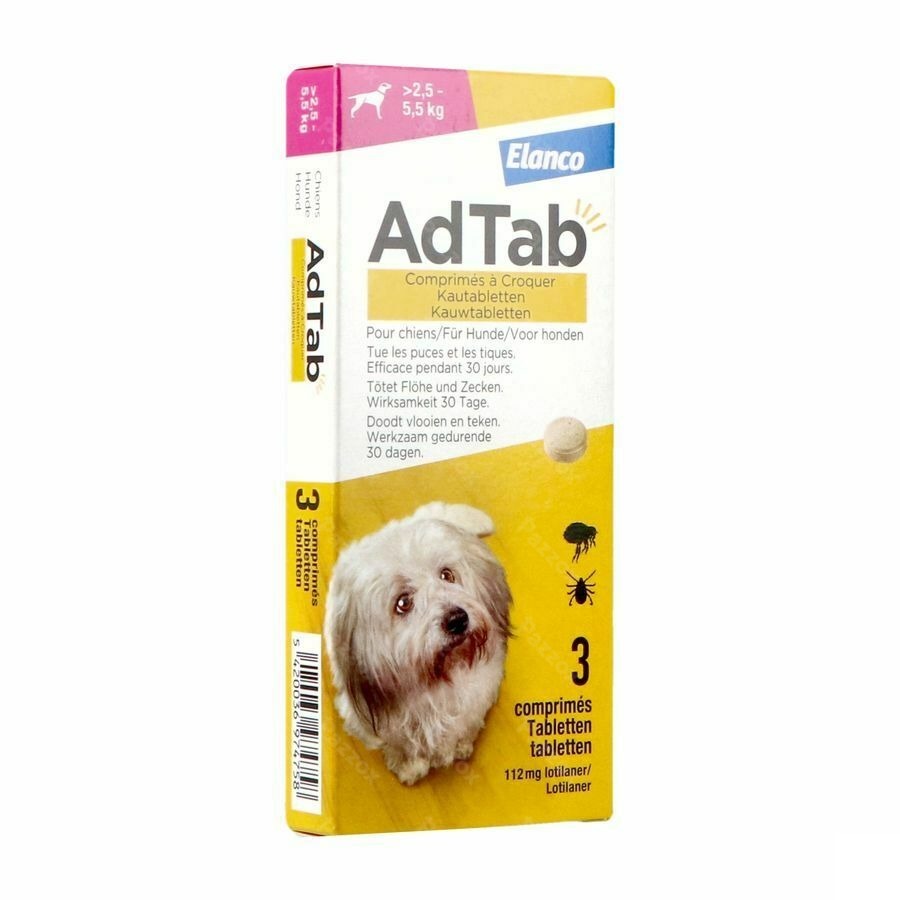 Adtab 112mg Chien >2,5kg-5,5kg Comp A Croquer 3