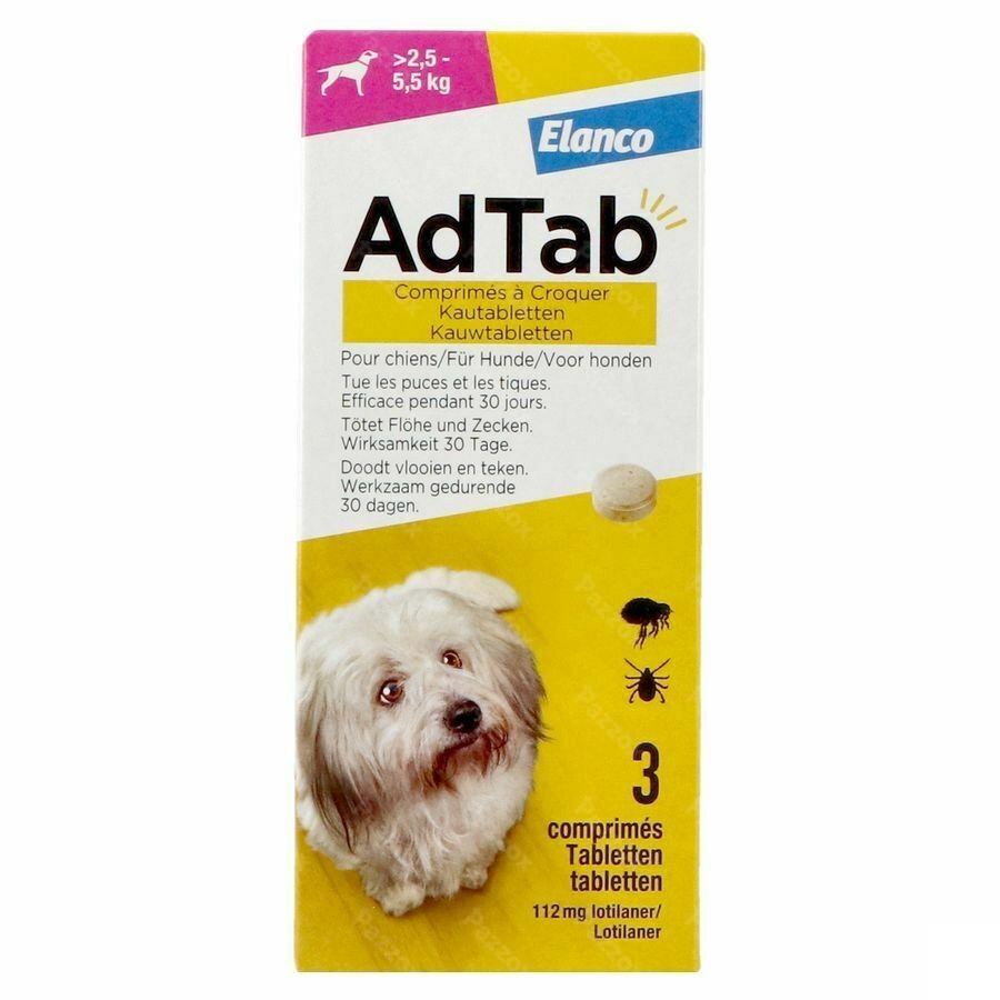 Adtab 112mg Chien >2,5kg-5,5kg Comp A Croquer 3