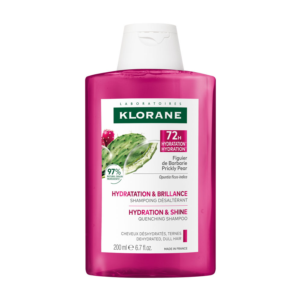Klorane Figuier de Barbarie Shampooing désaltérant Hydratation & Brillance, Cheveux ternes 200ml