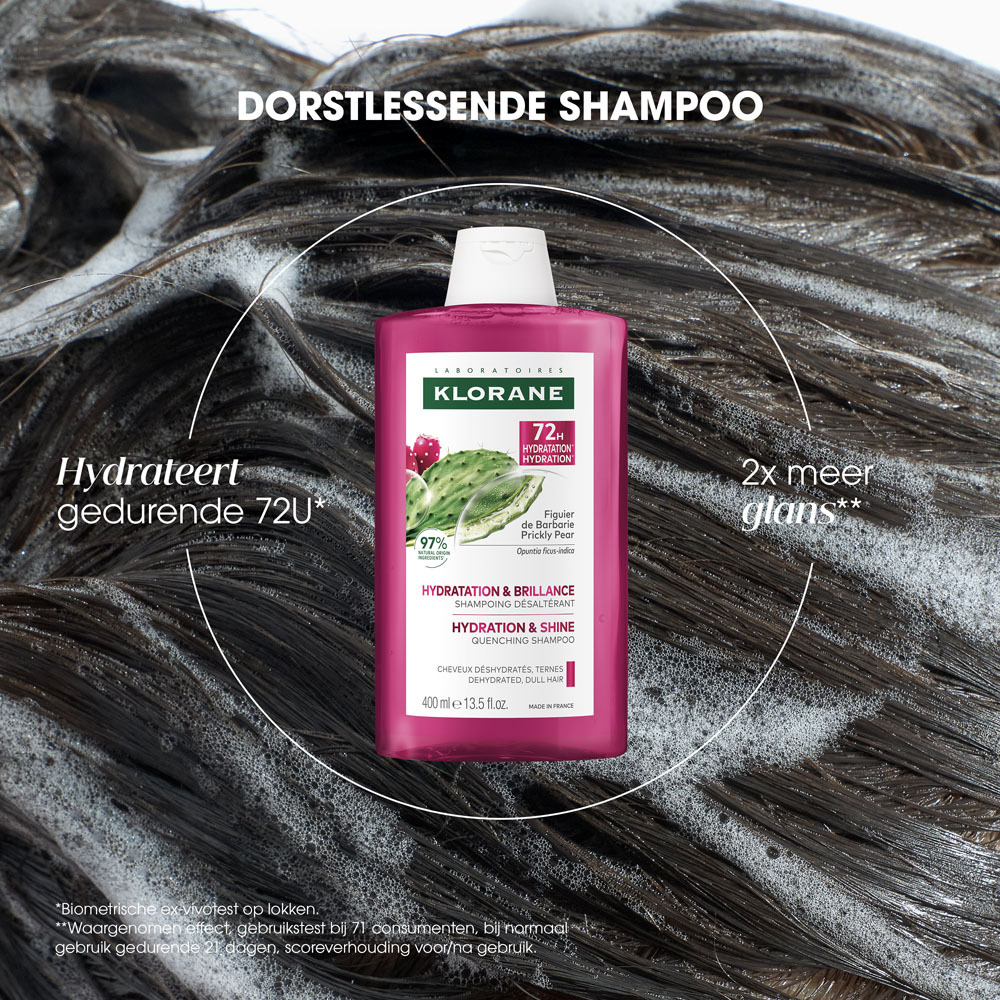 Klorane Hydratatie & Glans Dorstlessende Shampoo met Cactusvijg 400 ml