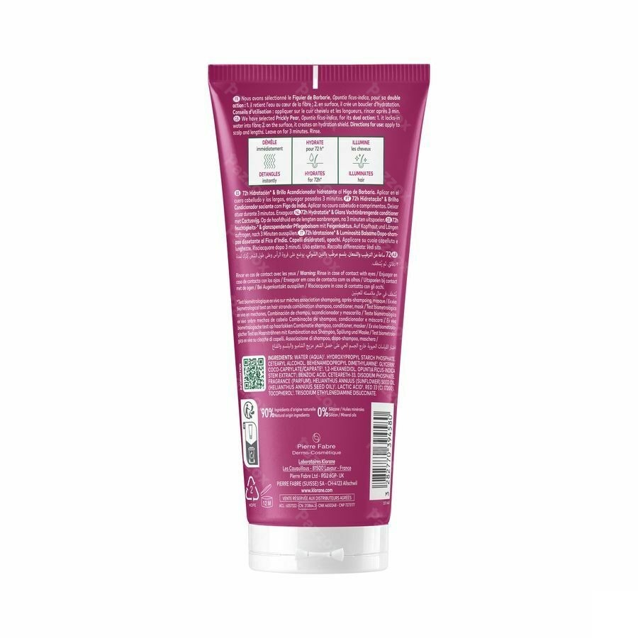 Klorane Hydratation & Brillance Après-shampoing Désaltérant - au Figuier de Barbarie 200 ml