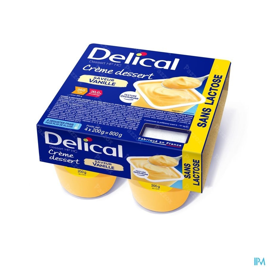 Delical Creme Dessert Hp-hc Z/lact.vanil 4x125g Nf