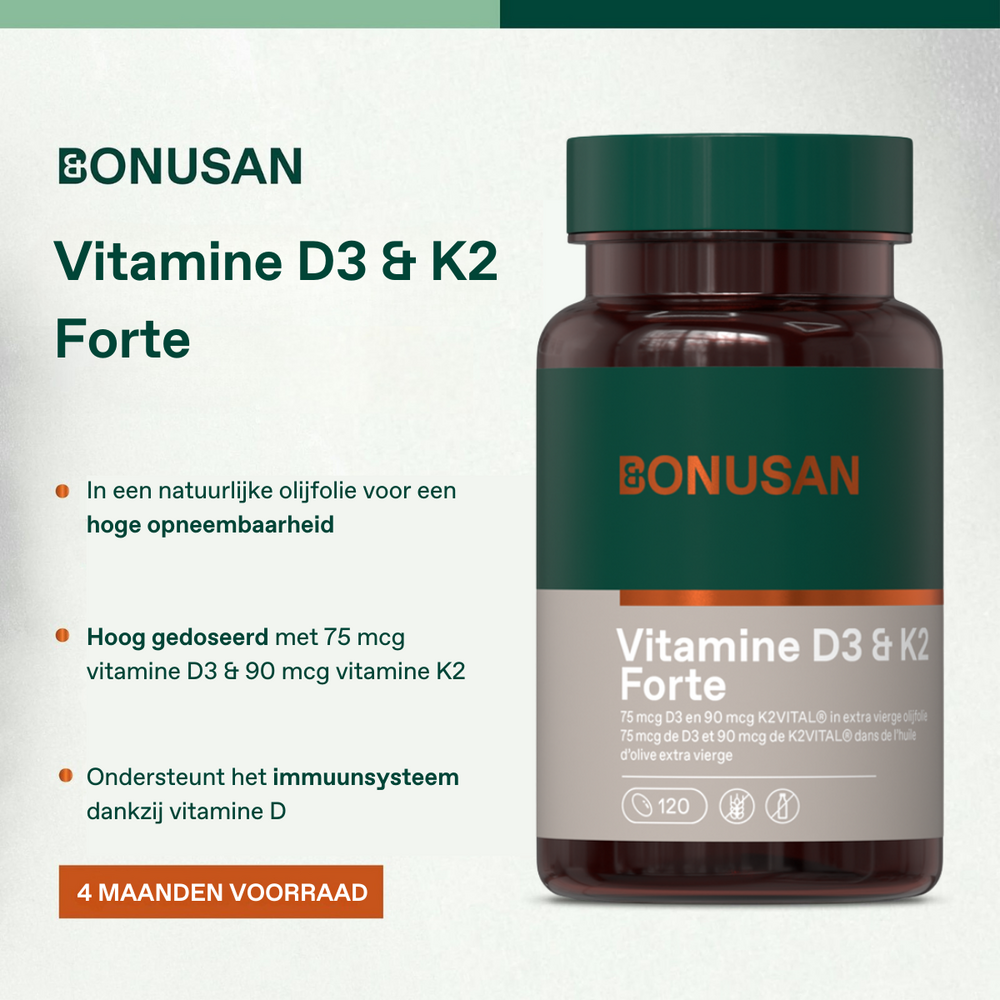 Bonusan Vitamine D3 & K2 - 120 capsules