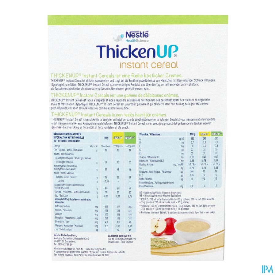 Thickenup Instant Cereal Appel Hazelnoot Poeder 450g