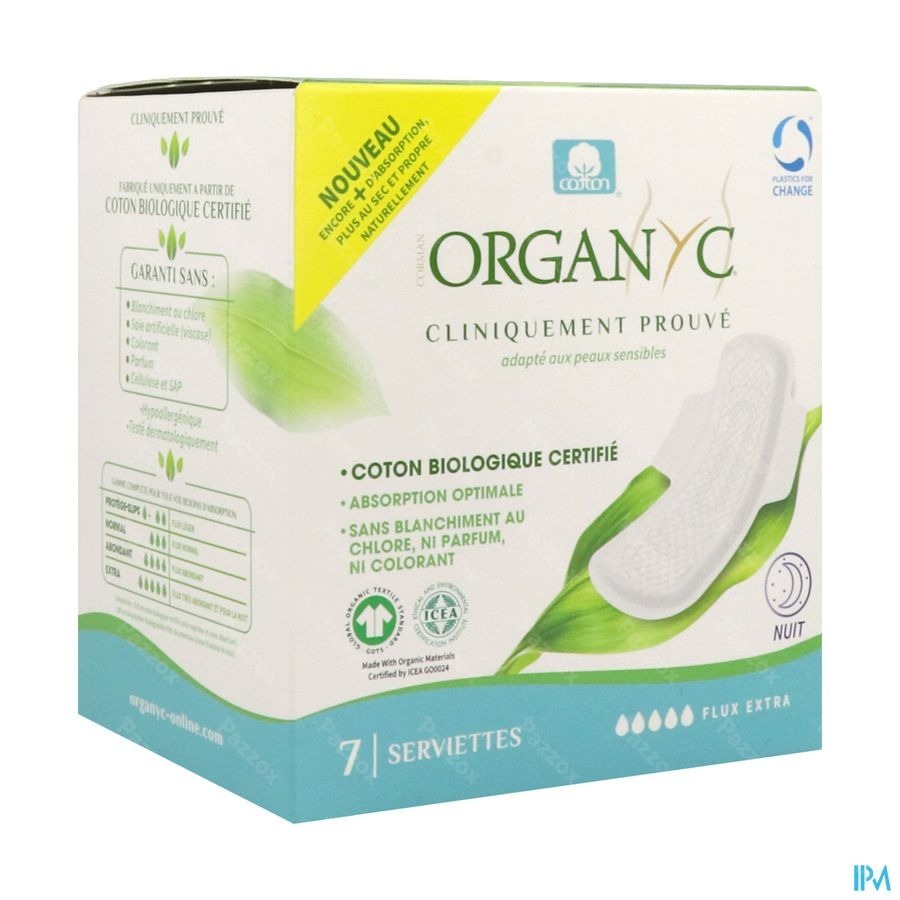 Organyc Maandverband Extra Nacht Bio Katoen 7